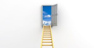Una escalera que finaliza en el cielo, el curso de coaching y pnl facilita un método predecible para conseguir tus objetivos